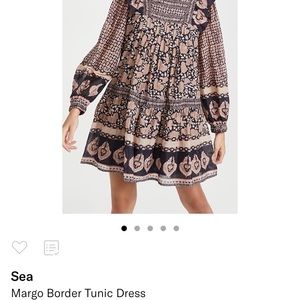 SEA Margo Border Tunic Dress Size L NWT